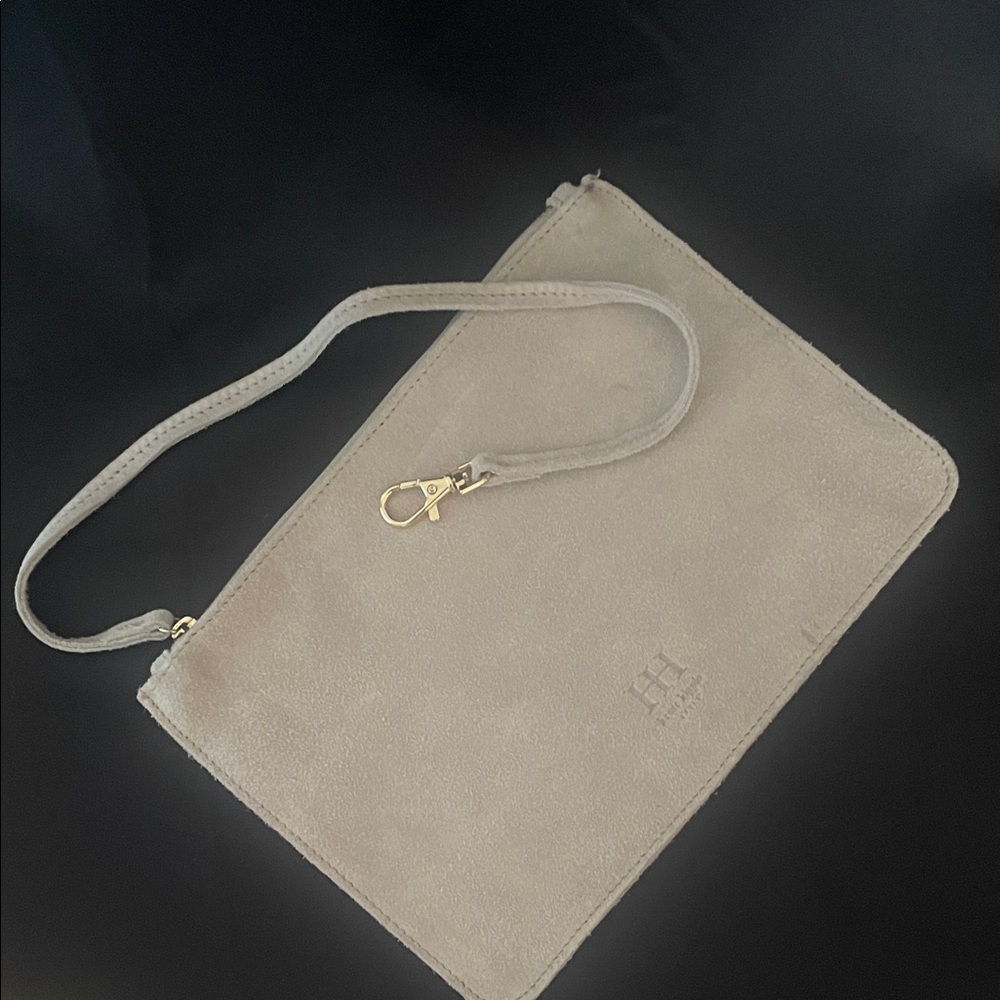Haute Hippie Light Beige Suede Wristlet